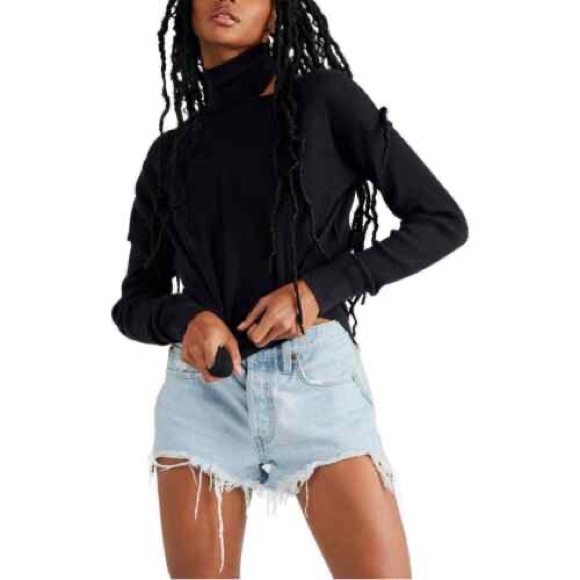 NWOT Free People “Just for You” Thermal - Black, XS - Picture 2 of 5